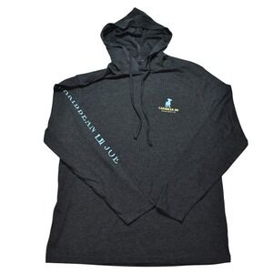Caribbean Joe Mens Life's A Wave Surfing Dog Hoodie Charcoal SIZE M NWT